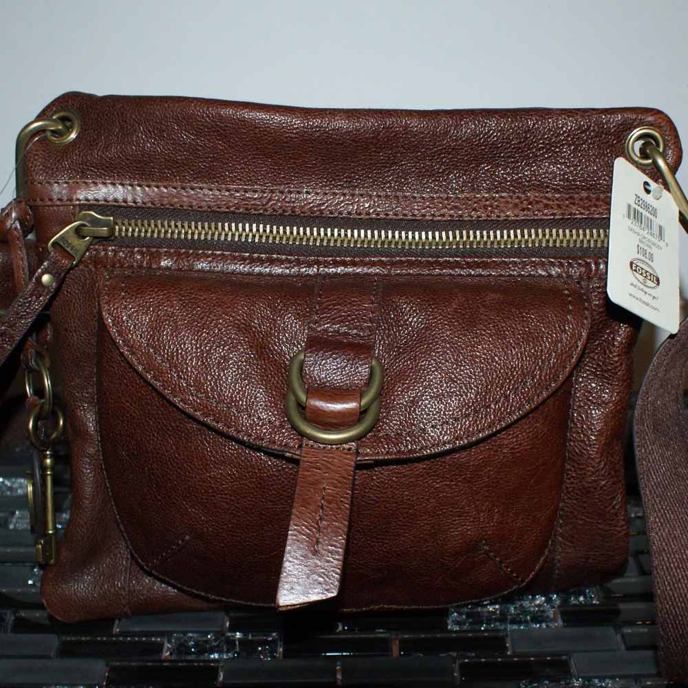 NWT Fossil Sasha Crossbody Brown Bag
